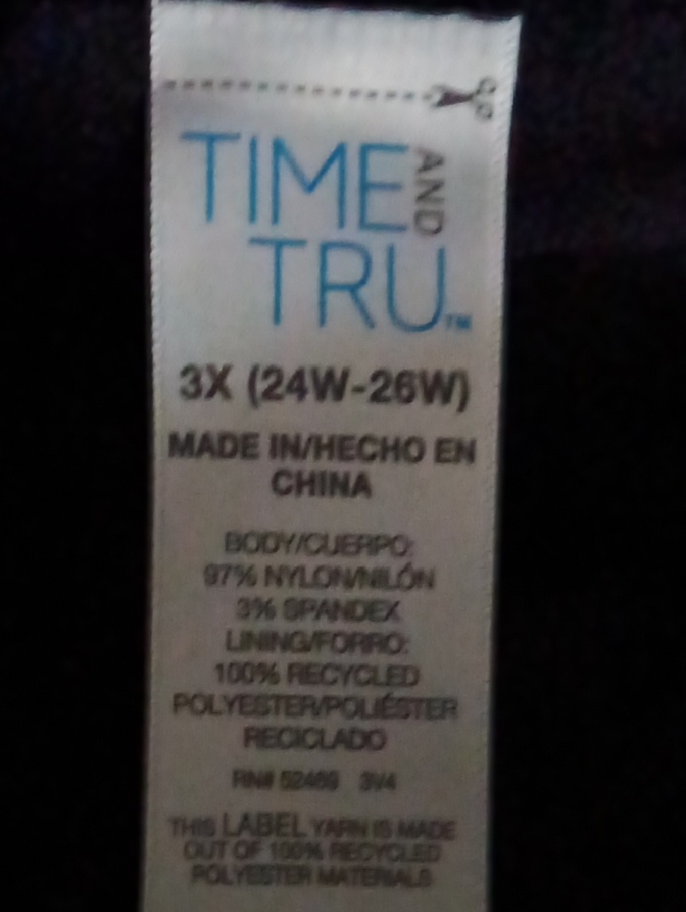 Time and Tru Women's Plus Tankini Top Black 3X (24W - 26W) - Picture 6 of 7